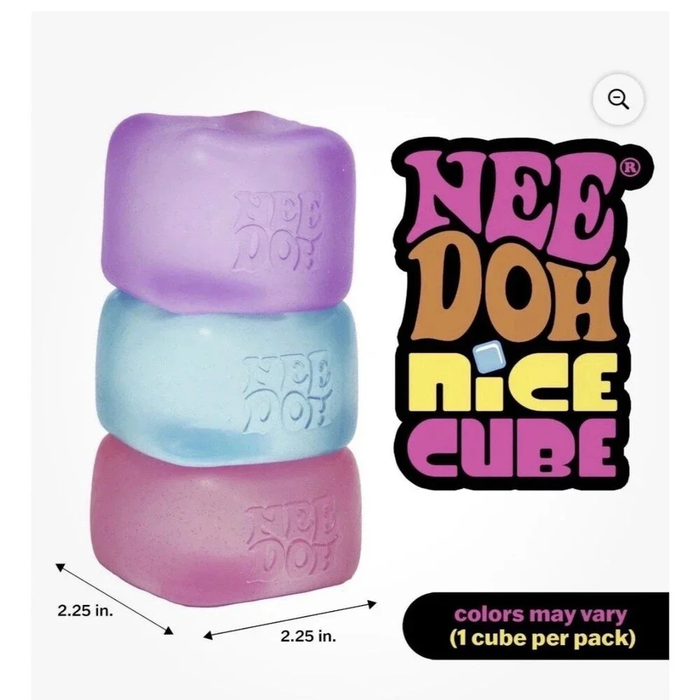 Schylling Nee Doh Nice Cube Original Pink Sensory Fidget Toy Stress Ball 2.25" - Picture 8 of 10